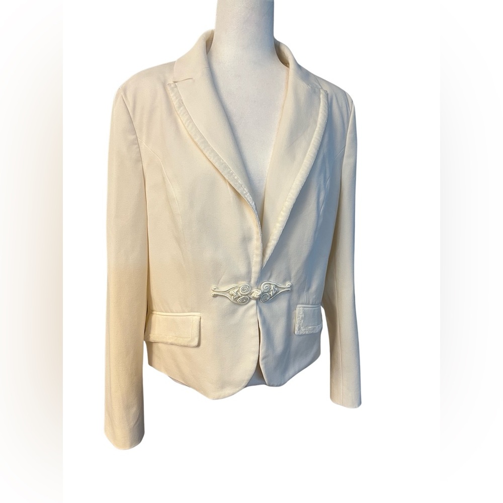 APOSTROPHE EUC velvet trimmed blazer Sz 16